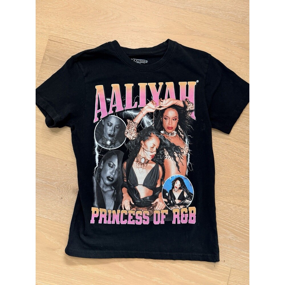 Aaliyah Princess of R&B Graphic T-Shirt Hip Hop Rap Pop Music Tee Small